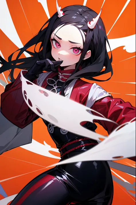 nezuko demon slayer,latex clothes,