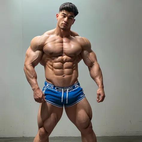 1boy，musculature，strong，Girl with thick fat chunky physique，chest muscle，Abs，(thick leg)，