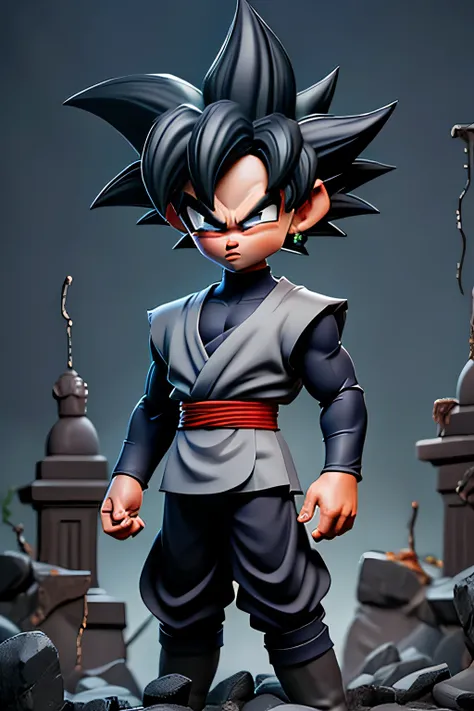 Black Goku, he is a Psycho, dark, Fog, evil eye, The pale-skinned Sayakin rose is a true masterpiece of male beauty., Anatomically perfect from a modern man standing tall in an abandoned ghost town. . The moonlight highlighted his scars. The landscape is l...