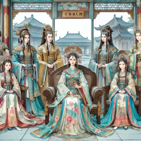 generate donghua character wearing traditional chinesse dress living at ancient chinesse era, chinesse castle, chinesse ornament...