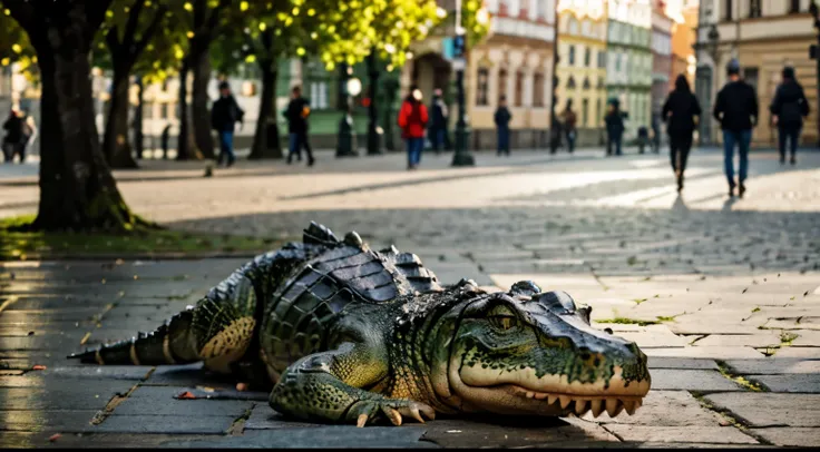 Alligator tourist in Prague