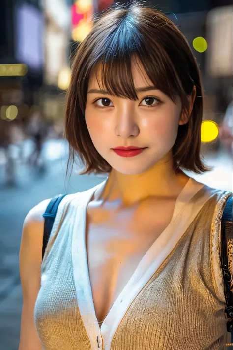 Best Quality, Face Focus, Soft light, 超A high resolution, (Photorealistic:1.4), Raw photo,
Girl in 1, Solo, Cute, (pupils on, Light in the eyes),  Detailed cute face, (my breasts are really big),(High-resolution details of human skin texture), Female Spide...