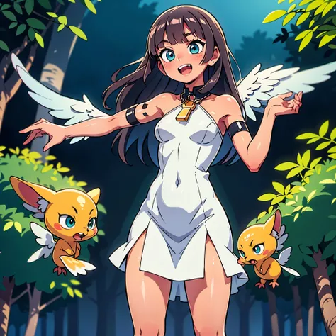 Chibi Figure Queen Rihanna Arch-Angel Sparrow_bird_with_open_wings flying cherry_blossom wings_spread_upwards CherryTree unrealengine5 ultra Cinamatic ultra_high-def Van_Gogh Masterpiece town woodland deep path church equirectangular nature ultra_high-res ...