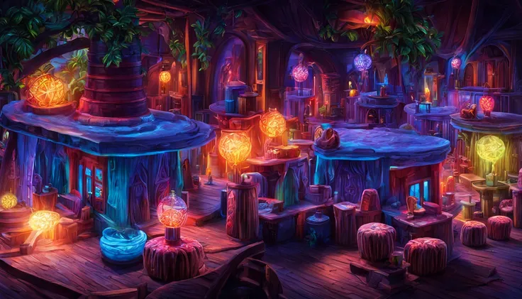 a purple glowing ***___Blueberry and Strawberry Daquarri Cocktail___*** glows in the dark, in the style of imaginative fantasy landscapes, ***___on the balcony of a Rustic Jazz bar, Epic Gas Swamp Background,___*** detailed character design, hyper-realisti...