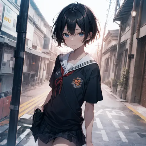 Super high quality by the art god, Ultra-detailed, High resolution, anime moe art style, best anime 8K konachan wallpaper, Pixiv Contest Winner, Perfect Anatomy, BREAK,(Draw a girl sleepily walking to school. ),BREAK, 1girl in, (Solo,Lori,child,13years:1.3...