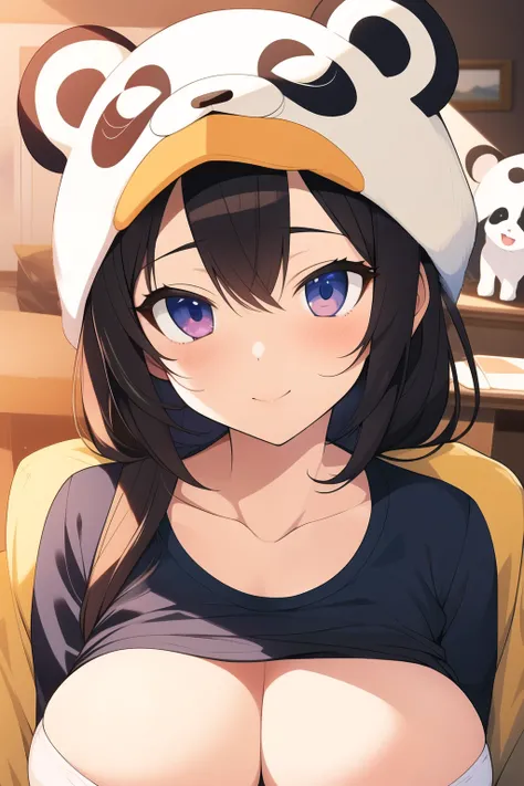 ((best quality)), ((masterpiece)), (detailed), manga panda with big breasts and cute face