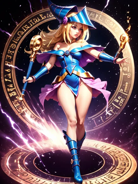 ultra-detailed, extremely detailed, masterpiece, highest quality, best quality, absurdres, highres, dark magician girl, (1girl:1...