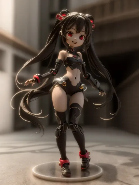 arafed imagem de uma mulher em uma roupa preta e branca, render de uma garota de anime 3d bonito, menina ciborgue bonito, menina...