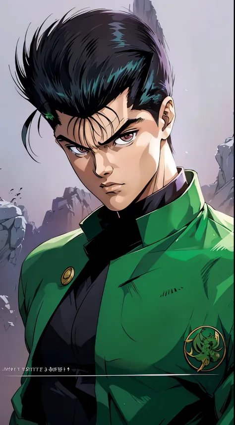 yusuke urameshi - yuyu hakusho, extremamente realista, muito bonito, extremamente elegante