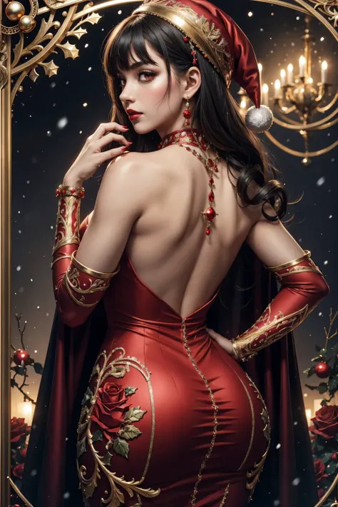 Beautiful black hair,short-cut,Aligned bangs,bright red lips,Red Eyes,de pele branca,Gothic dresses,An ultra-high picture quality,ultra-quality,​masterpiece,Digital SLR,Photorealsitic,Detailed details,Vivid details,Depicted in detail,Detailed face,Detailed...