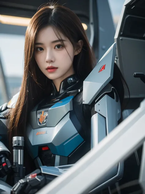 Wear a futuristic suit、Couple holding gun in hand, Mecha network armor girl, Mechanized female soldiers, cgsociety and fenghua zhong, perfect android girl, cute robot-girl, cyberpunk anime girls mecha, Female mech, 美丽的robot-girl, robot-girl, Wojtechfors, R...