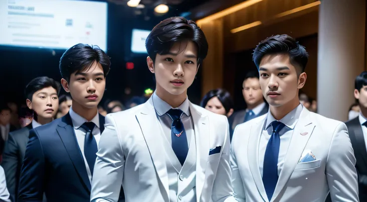 (tmasterpiece: 1.2),(computer generated art:1.3),(actual:1.5),(Post-processing:1.3), (Focus Clear:1.3), 1人, (Suits and ties), One-piece suit, Young Koreans , Korean men, (high shadows detail), chest muscle, Big arm muscles, blood vessel, large muscle, broa...