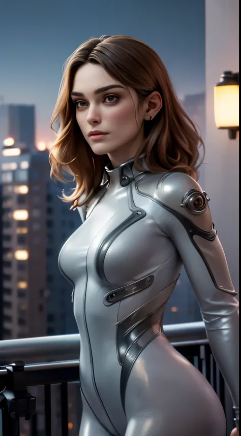 photo of Keira Knightley, RAW, beautiful woman, ((portrait)), ((detailed face:1.2)), ((detailed facial feature, detailed skin, clear skin), (perfect proportioned body, medium breasts), (wearing plugsuit), walking, (high detailed city environment, apartment...