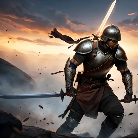 Image of a Warrior in battlefield with his sword