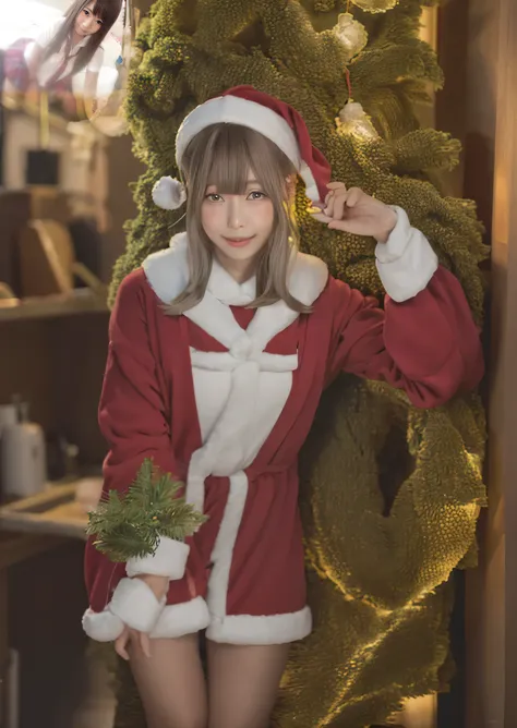 girl in christmas santa costume