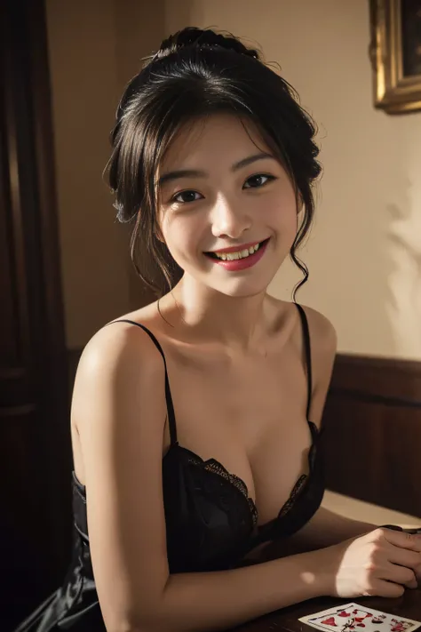 PlayingCards,Seduce you,,antique,A smile,,Sweet and seductive appearance.、Caravaggios paintings、Chiaroscuro of Caravaggio,,Cute smile, Expression of ecstasy,erotick,A sexy,Seduce you,