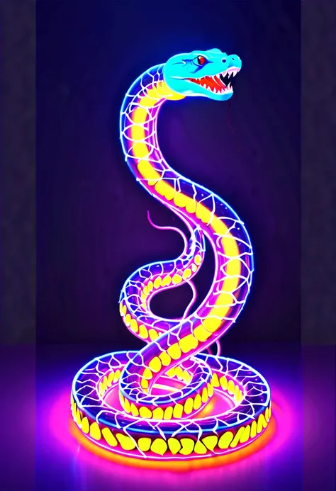 BlackLight Art, glowing snake, Psychedelic, mysterious, octane render, enhance, intricate, (best quality, masterpiece, Representative work, official art, Professional, unity 8k wallpaper:1.3)