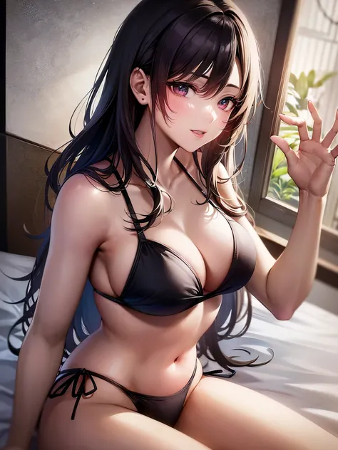 ((Finest quality)),(超A high resolution),(ultra-detailliert),(Meticulous portrayal),((Best CG)),(Finest works of art),Ultra-Precision Art,The art of astounding depiction, (1人の女性:1.5),(Bikini swimwear:1.6,Border pattern:1.5),Beautiful and well-groomed face,T...