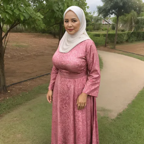 56 Years Old, Beautiful Hijab Indonesian Mature woman, Gamis, Bbw, Natural Mature Big Tits, full body.