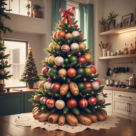 a Christmas tree consisting of a Christmas tree consisting of sausage and sausages --auto --s2