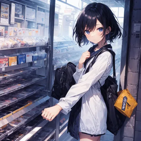 Super high quality by the art god, Ultra-detailed, High resolution, anime moe art style, best anime 8K konachan wallpaper, Pixiv Contest Winner, Perfect Anatomy, BREAK,(Draw a girl sleepily walking to school. ),BREAK, 1girl in, (Solo,Lori,child,13years:1.3...