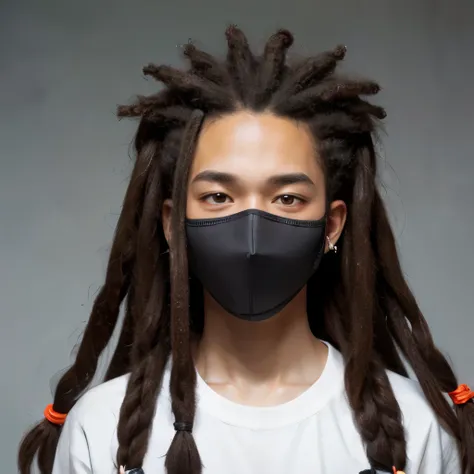 Boy, with dreadlocks and mask