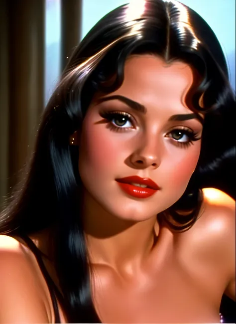 close-up sexy woman,black long hair,,dvd captura de tela live action 1984 fantasia sombria,pale skinned,cabelo estilo 1940