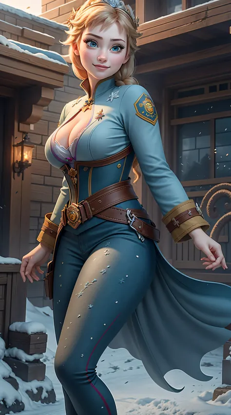 Photo of Anna of Arendelle as a firefighter, Anna from Disney Frozen movie, tall and sexy,firefighter, superb face, perfect body, provocative, Nice, show breasts, huge breasts, tall, sexy legs, bursting huge breasts, wide hips, busty, sexy, enormous breast...