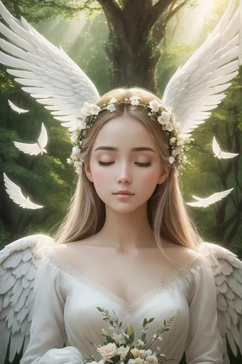 best quality,8k,16k,(detailed,highly detailed),(realistic,hyper realistic),(cinematic),(trending on ArtStation:1.1),(sRGB:1.1),(oil painting),(portrait),(angel),(halo),(wings),(ethereal),(beautiful),(serene),(graceful),(soft lighting),(fine brush strokes),...