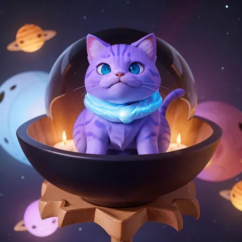 a close up of a cell phone with a cat on it, space cat, cat from the void, cat in space, kittens in outer space, purple cat, r/aww, on a galaxy looking background, 🐋 as 🐘 as 🤖 as 👽 as 🐳, holding a tiny galaxy, tiny space, kawaii cat, cat design, purplish s...