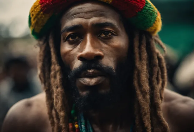 Rasta man smoking in Jamaica