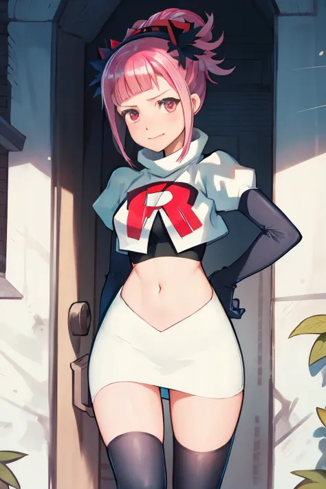 hortensia, hortensia \(fire emblem\), hortensia \(fire emblem: engage\), pink hair, team rocket, team rocket uniform, red letter...