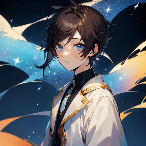 Anime boy starry sky dark hair