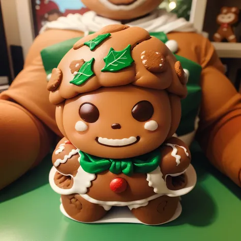 ​masterpiece、top-quality、ultra-detailliert、(chibi character gingerbread man:1.3),multiple gingerbread man,Christmas tree,