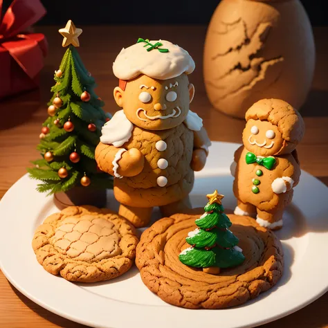 ​masterpiece、top-quality、ultra-detailliert、(ginger cookie man:1.3),multiple ginger cookie man,Christmas tree,