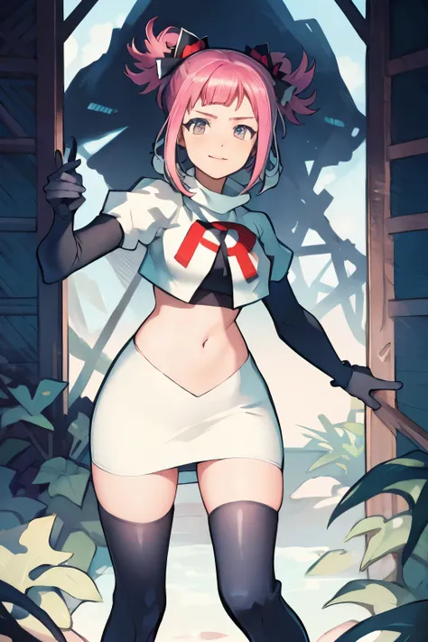 hortensia, hortensia \(fire emblem\), hortensia \(fire emblem: engage\), pink hair, team rocket, team rocket uniform, red letter...