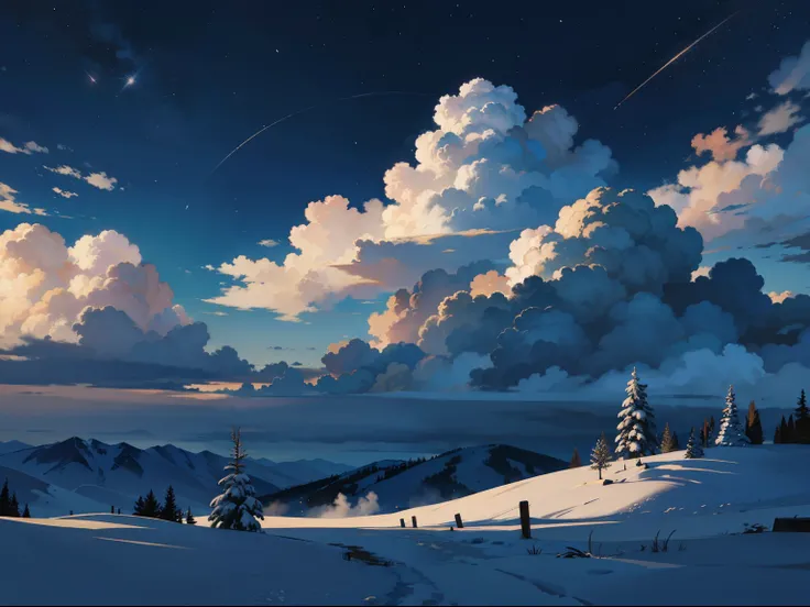 Clouds,snow,night