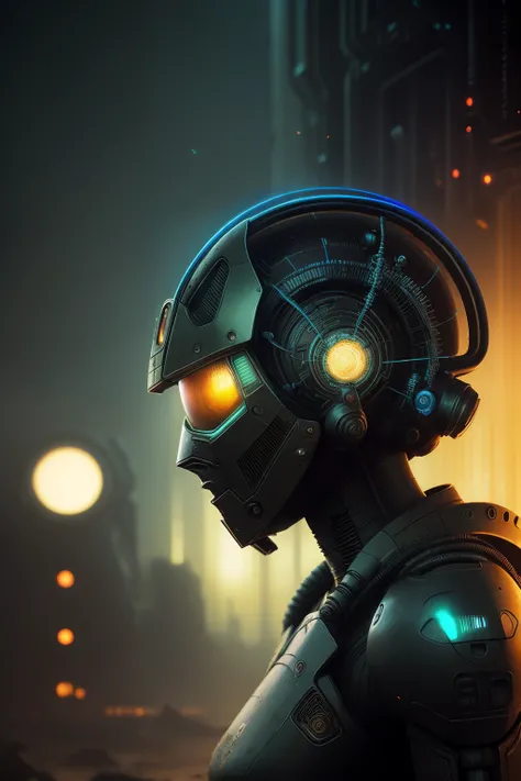 olpntng style, Samus gynoid robot portrait in Wasteland, perfect composition, beautiful detailed intricate insanely detailed octane render trending on artstation, 8 k artistic photography, photorealistic concept art, soft natural volumetric cinematic perfe...