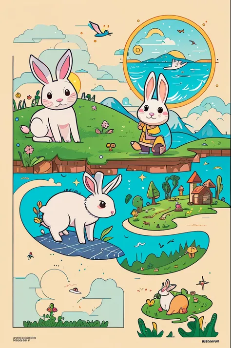 rabbit adventure illustration