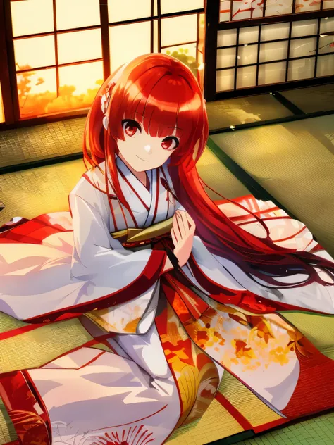 red crimson eyes 1:1, smiling