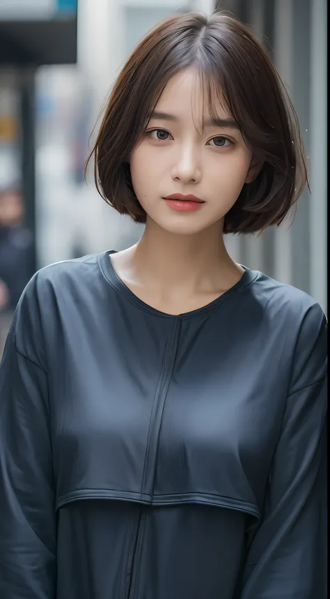 ((Best Quality, 8k, Masterpiece: 1.3)), Focus: 1.2, Perfect Body Beauty: 1.4, Slim Abs: 1.2, ((Layered Haircut, Big Breasts: 1.2)), (Wet Clothes: 1.1) , (Rain, Street:1.3), Wet Body: 1.1, Highly detailed face and skin texture, Detailed eyes, Double eyelids...