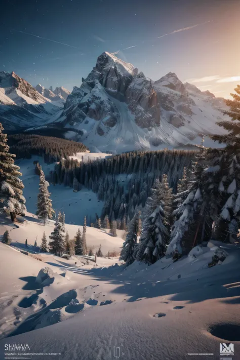 Picture an enchanting snowy summit hosting a merry, whiskey-toting Santa, exuding a tipsy cheer. Rendered in 4K, adorned with cyan rim lights, motion blur, and soft lighting. Harness the cinematic magic of Unreal Engine 5 through an Ultra-Wide 25mm lens. P...