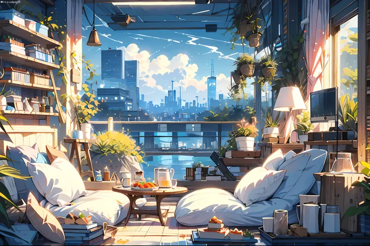 (masterpiece:1.2), best quality,pixiv,cozy animation scenes,
scenery, cityscape, city, skyscraper, building, window, cloud, sky,...