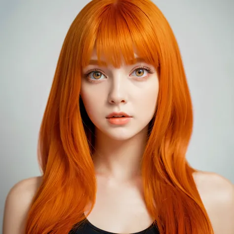 Perfect shape body orange hair yellow eyes