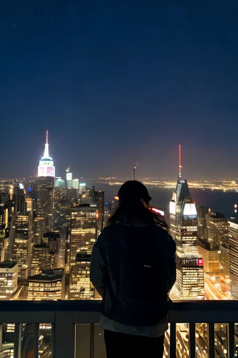 night lonely city magnificent one person