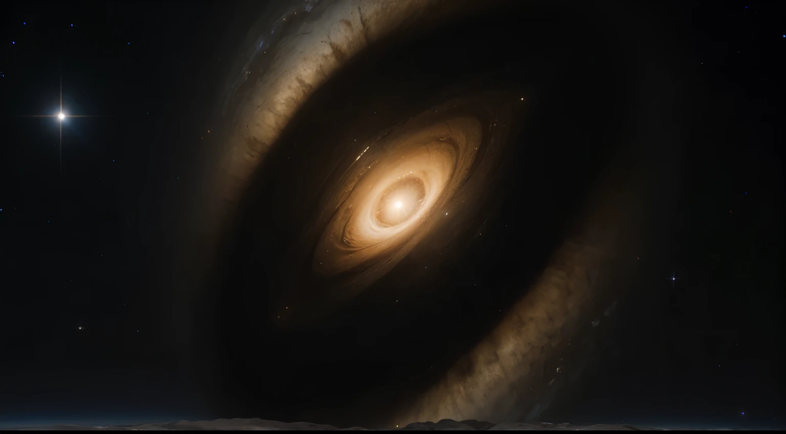 ((best quality)), ((masterpiece)), (detailed), black hole, star being sucked in to black hole, deep space