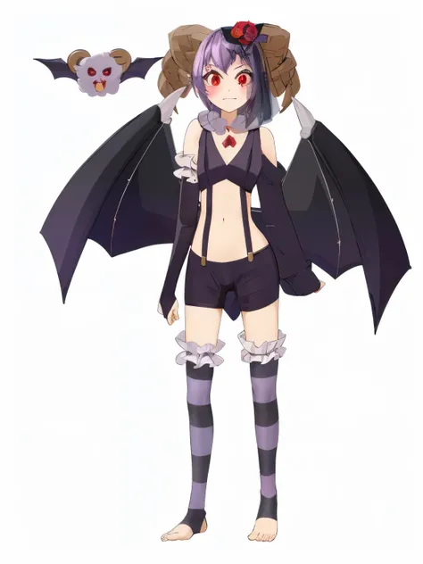 Anime girl with bat wings and devil costume, demon anime girl, Demon Girl, anime monster girl, Succubus, mika kurai demon, full body adoptable, vampire girl, Succubus | Medieval, gapmoe yandere grimdark, full body with costume, beautiful Succubus, Full Bod...