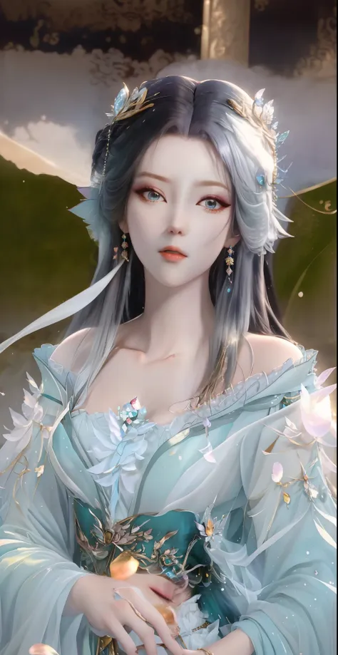 close-up of a woman wearing a skirt and hat, ethereal beauty, ((beautiful fantasy empress)), guweiz, beautiful fantasy empress, ...