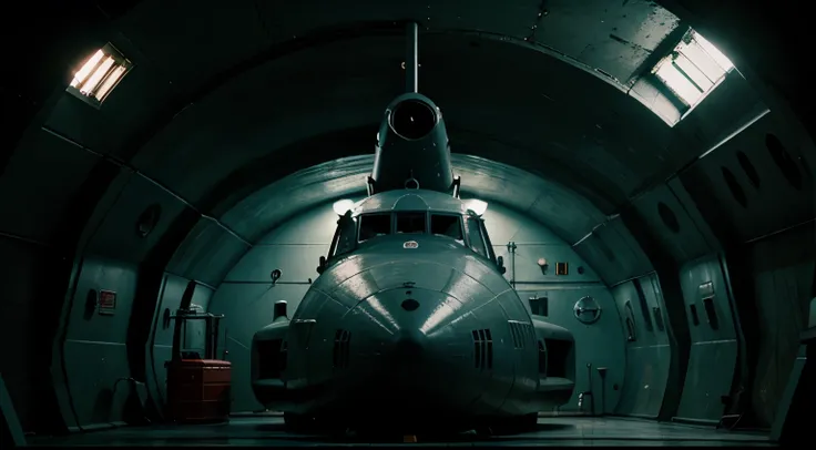 Soviet submarine, Retro-futurism, dark ton, cinematic picture