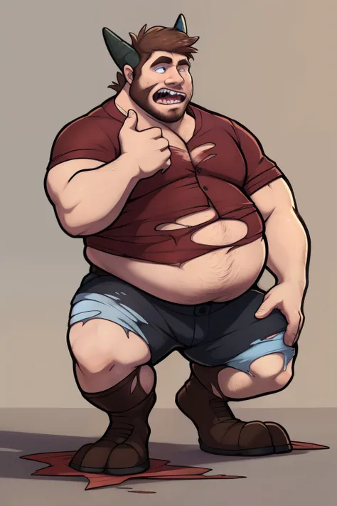 lap, looking shocked, looking surprised,excessive obesity , (drak), digitigrade, male, clothes, musclegut
break (by zackary911, ...